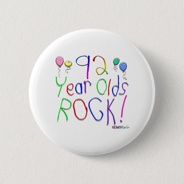 92 Jährige Felsen-! Knopf Button (Vorderseite)