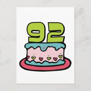 92-jähriger Geburtstagskuchen Postkarte