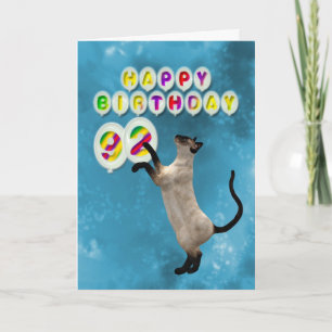 92e carte d'anniversaire avec chats siamois