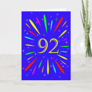 92e carte d'explosion d'anniversaire