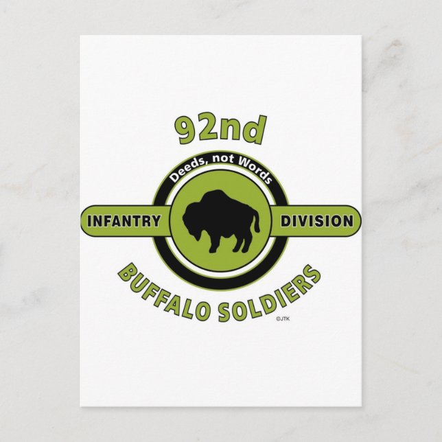 92ND INFANTRY DIVISION "BUFFALO SOLDIERS" POSTKARTE (Vorderseite)