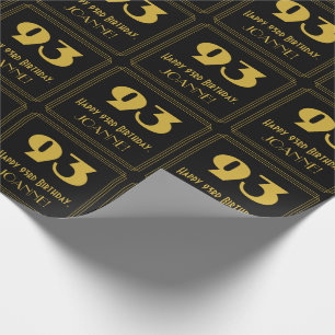93. Geburtstag - Art Deco Inspiriert Look "93" & N Geschenkpapier