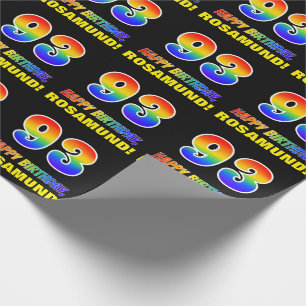 93. Geburtstag: Bold, Fun, Simple, Rainbow 93 Geschenkpapier