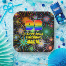 93. Geburtstag: Bunte, lustige feierliche Feuerwer