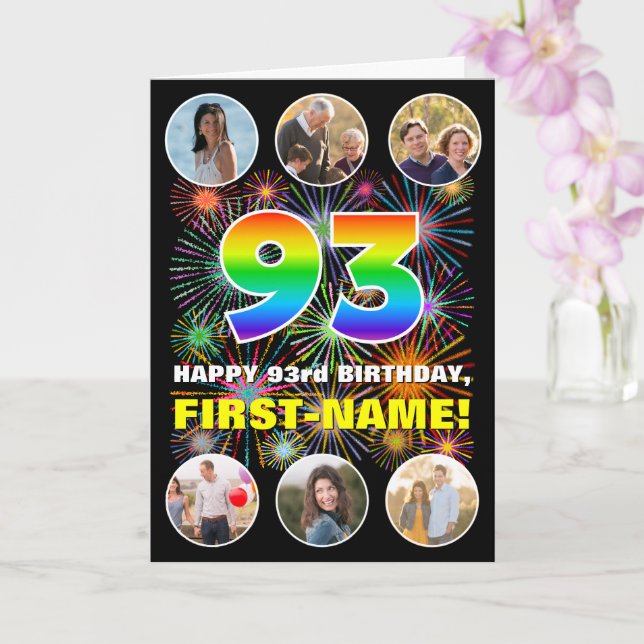93. Geburtstag: Fun Rainbow #, Individuelle Name & Karte (Orchidee)