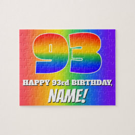 93. Geburtstag — mehrfarbiges Regenbogenmuster "93