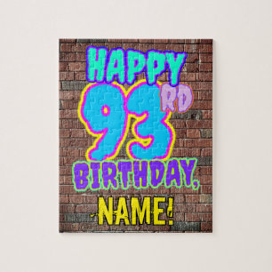 93. Geburtstag ~ Spaß, Urban Graffiti Inspiriert 