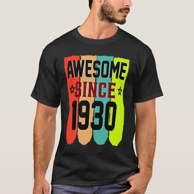 93 Jahre Vintag 1930 93. Geburtstag T-Shirt (Vorderseite)