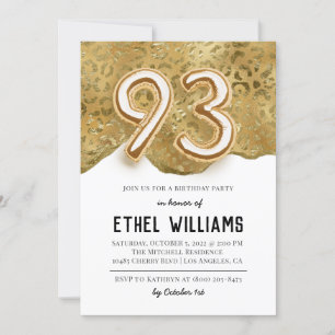 93e anniversaire de fête Invitation