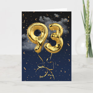 93e Anniversaire Gold Mylar Balloon et carte Confe