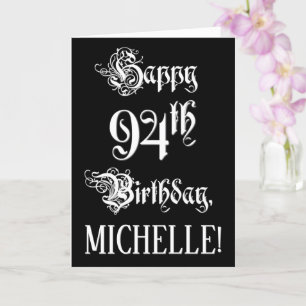 94. Geburtstag: Extravagant, elegant, Script + Ind Karte