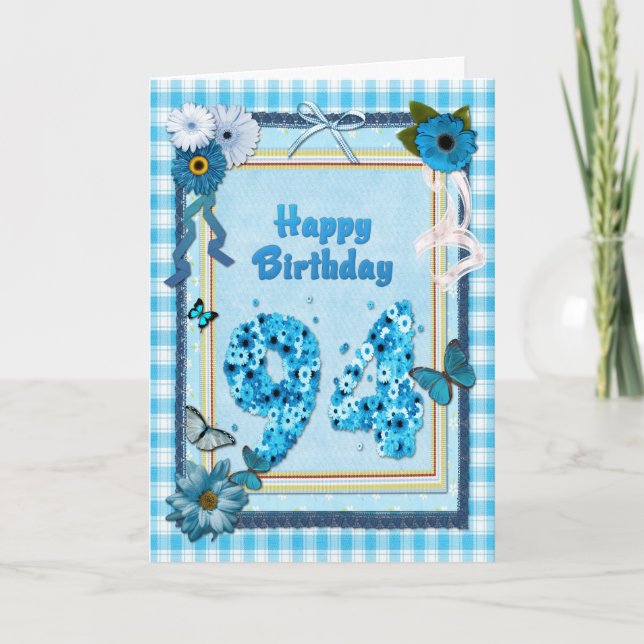 94. Geburtstag mit Scrapbook-Effekt Karte (Vorderseite)