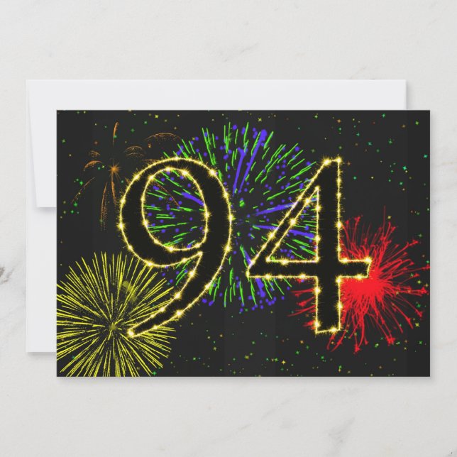 94. Geburtstagsparty Einladung (Vorderseite)