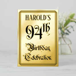 94. Geburtstagsparty — Elegantes Script + Individu Folieneinladung