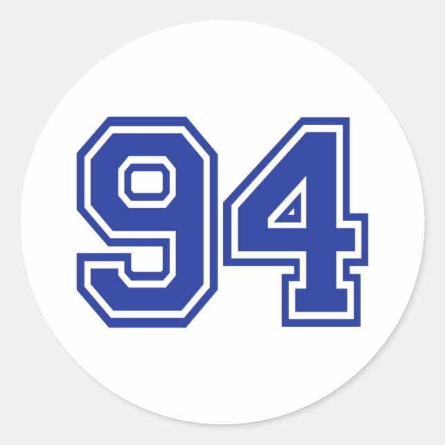 94 - Nummer Runder Aufkleber (Vorderseite)