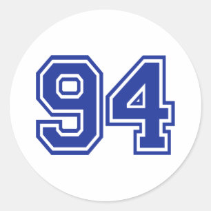 94 - Nummer Runder Aufkleber