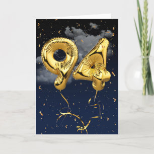 94e Anniversaire Gold Mylar Balloon et carte Confe