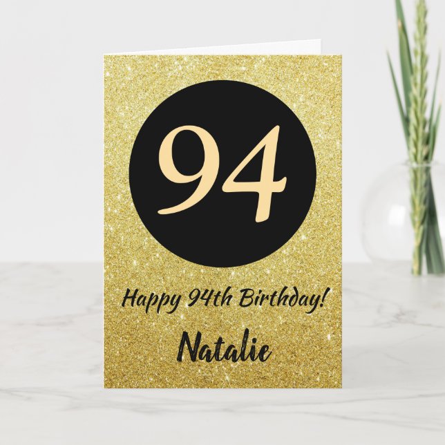 94e Joyeux Anniversaire Carte Parties scintillant  (Devant)