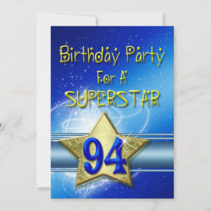 94th Birthday party Invitation pour une Superstar.