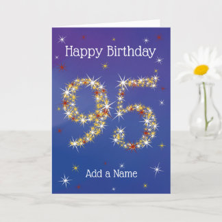 95. Geburtstag - 95. Stars - Blau - Alter 95 Karte