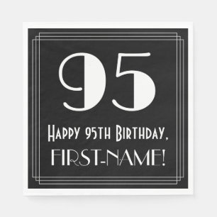 95. Geburtstag ~ Art Deco  Look "95", Name Serviette