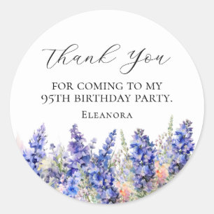 95. Geburtstag Blue July Birth Blume Custom Flat Runder Aufkleber