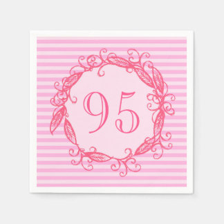 95. Geburtstag der Frauen Schönes Rosa Wirbel Serviette