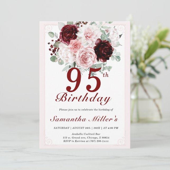 95. Geburtstag Editierbare Vorlagen (Stehend Vorderseite)