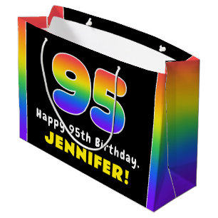 95. Geburtstag: Farbiger Regenbogen Nr. 95, Indivi Große Geschenktüte