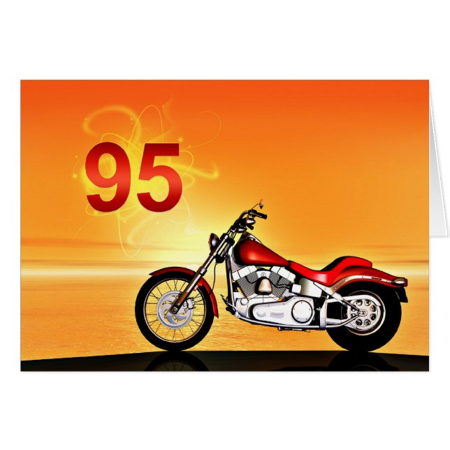 95. Geburtstag Motorradsonnenuntergang (Vorderseite (Horizontal))