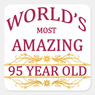 95. Geburtstag Quadratischer Aufkleber