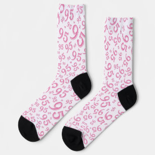 95. Geburtstag Rosa Zufallszahlenmuster Socken