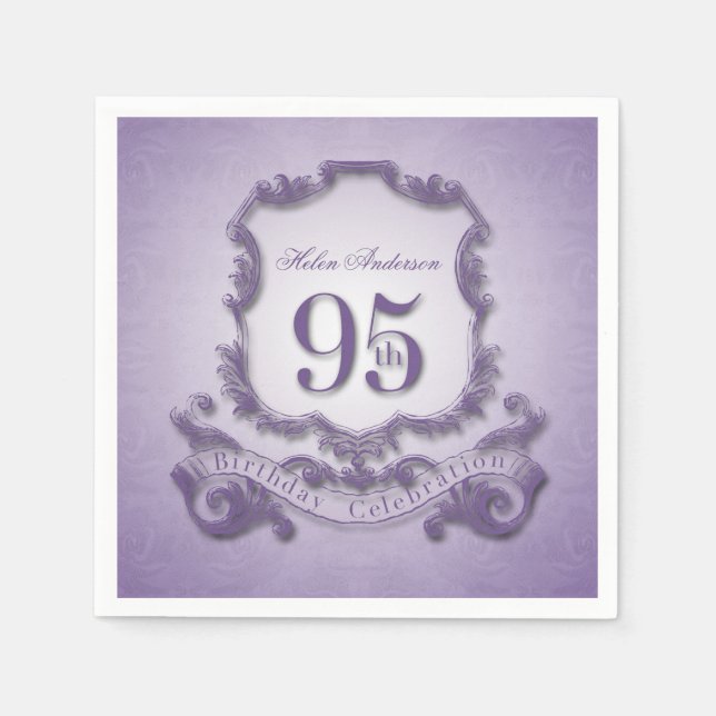 95. Geburtstag Vintages Frame Paper Napkins Serviette (Vorderseite)
