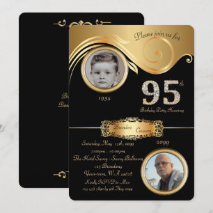 95., Geburtstags-Mann 95., Deko der eleganten Einladung