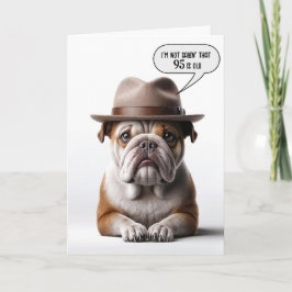 95. Geburtstagsbulldog mit Fedora Karte