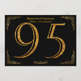 95. Geburtstagsfeier, Gatsby-Styl, schwarzer Glitz Einladung