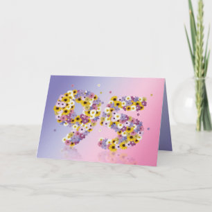 95. Geburtstagskarte mit Blumenbriefen Karte