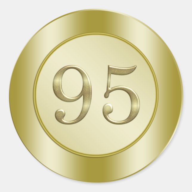 95. Geburtstagsparty Runder Aufkleber (Vorderseite)