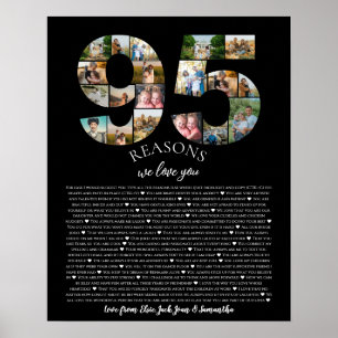 95 Gründe, warum wir dich lieben Foto-Collage Gebu Poster