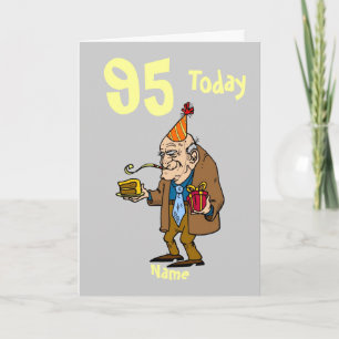95. heute Geburtstag Cartoon personalisiert Karte