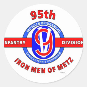 95. INFANTRY-ABTEILUNG "EISENMÄNNER VON METZ" RUNDER AUFKLEBER