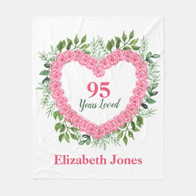 95 Jahre Loved 95. Geburtstag Blanket Fleecedecke (Vorderseite)