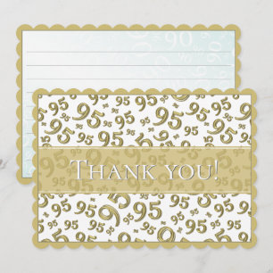 95 « Merci ! » Motif de nombres or/blanc
