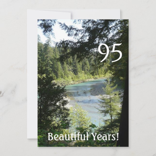 95 schöne Jahre! - Geburtstag+Woodlandsee Einladung (Vorderseite)