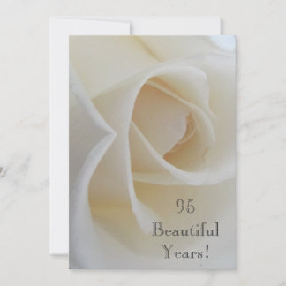 95 SchöneJahre Geburtstagsfeier/Weiße Rose Einladung