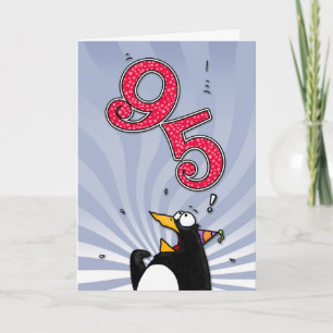 95e anniversaire - Carte de surprise de pingouin