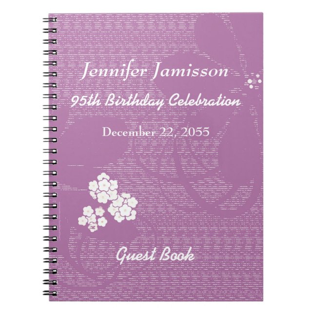 95e anniversaire de la fête Livre d'invités violet (Devant)