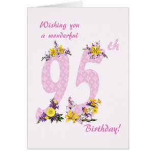 95e anniversaire Fleur numéros décorés