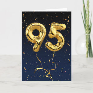 95e Anniversaire Gold Mylar Balloon et carte Confe