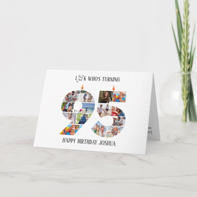 95th Birthday Photo Card Dankeskarte (Vorderseite)